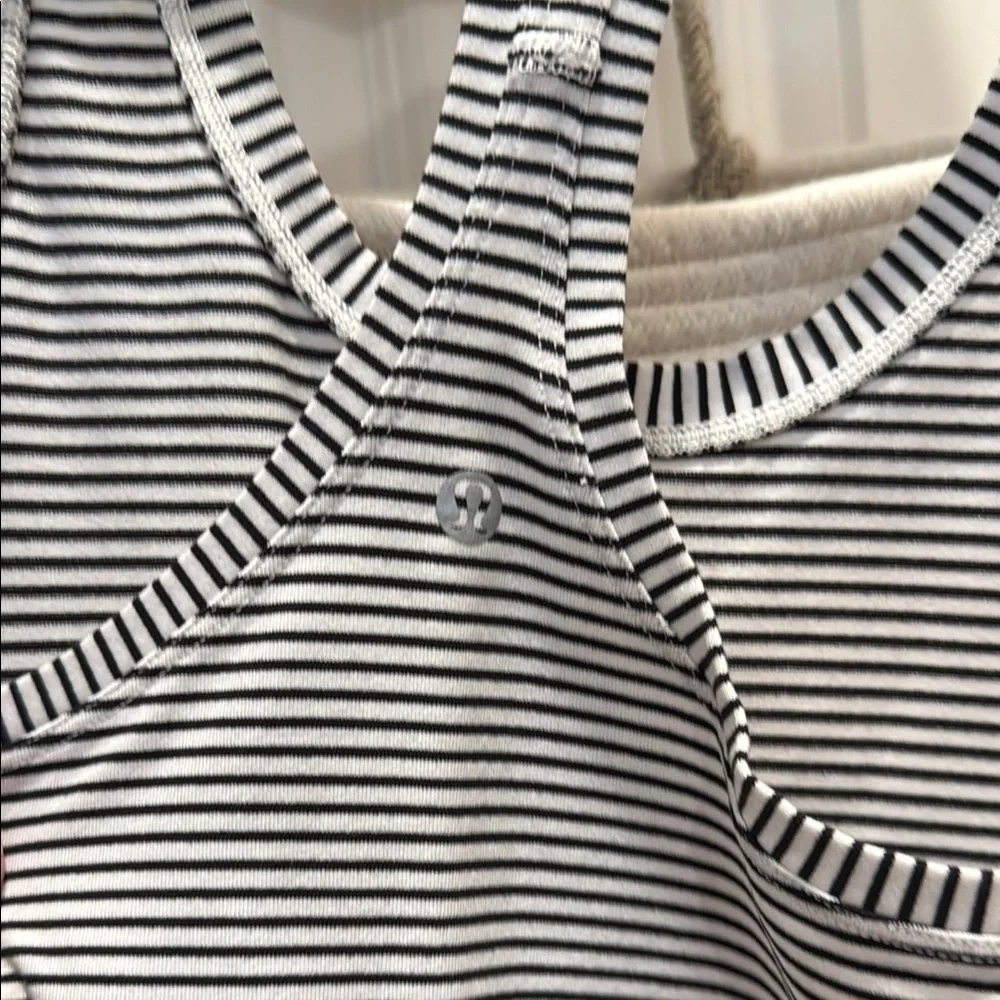 Lululemon Striped Black and White Women's Tank Top - Picture 2 of 3